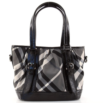 Burberry Lowry Convertible Tote Beat Check Nylon Medium