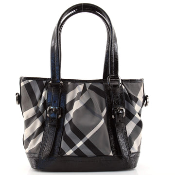Burberry Lowry Convertible Tote Beat Check Nylon Medium