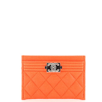 Chanel Boy Card Holder Quilted Caviar