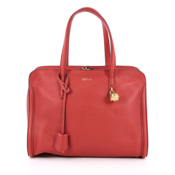 Alexander McQueen Padlock Zip Around Tote Leather Medium Red