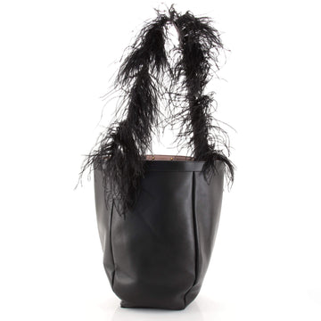 Valentino By Your Side Bucket Bag Leather with Feathers Medium