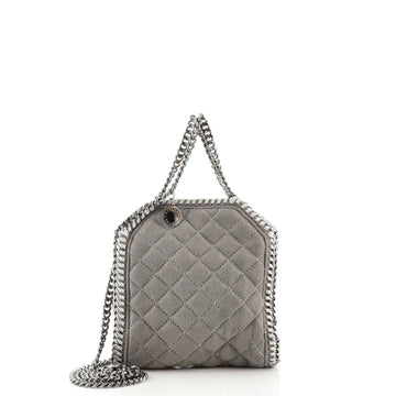 Stella McCartney Falabella Fold Over Crossbody Bag Quilted Shaggy Deer Tiny