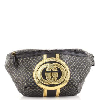 Gucci Dapper Dan Belt Bag GG Print Leather with Python