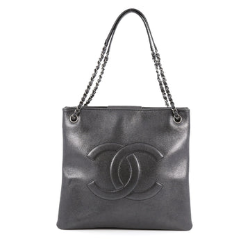 Chanel New Timeless Shopping Tote Iridescent Calfskin Small black