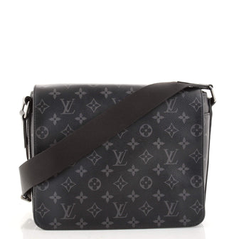 Louis+Vuitton+District+Messenger+Bag+PM+Black+Canvas+Monogram+Eclipse for  sale online