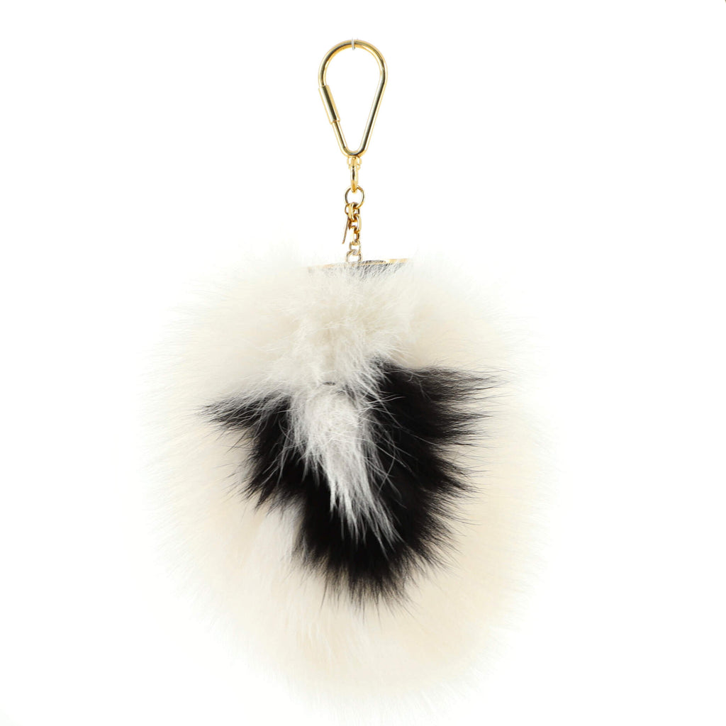 LOUIS VUITTON Fox Fur Fuzzy V Bag Charm White 1275251