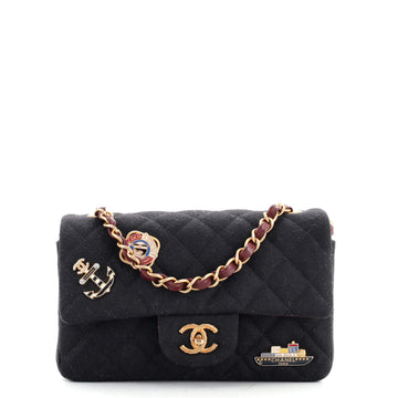 Chanel Paris-Hamburg Charms Classic Single Flap Bag Quilted Wool and Lambskin Mini