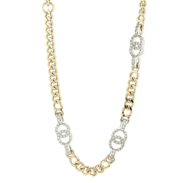 Chanel CC Link Choker Necklace Metal with Crystals