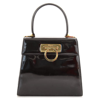 Salvatore Ferragamo Gancini Convertible Top Handle Bag Leather Mini