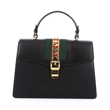 Gucci Sylvie Top Handle Bag Leather black