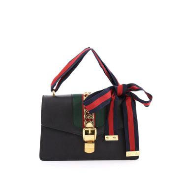 Gucci Sylvie Shoulder Bag Leather Black