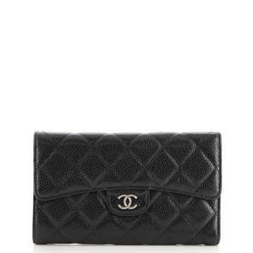 Chanel L-Flap Wallet Quilted Caviar Long