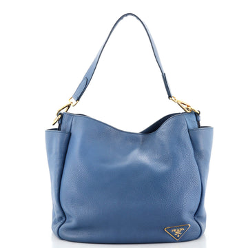 Prada Side Pocket Zip Hobo Vitello Daino Large