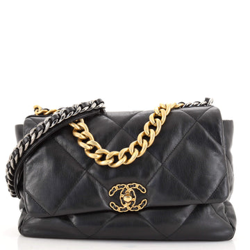 Chanel 19 Flap Bag Quilted Goatskin Large