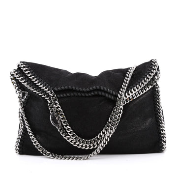Stella McCartney Falabella Fold Over Bag Shaggy Deer Black