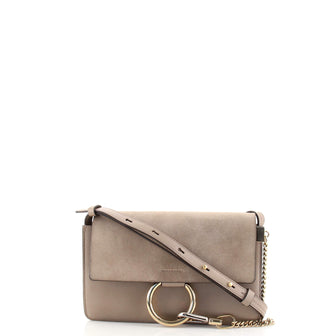Chloe Faye Shoulder Bag Leather and Suede Small