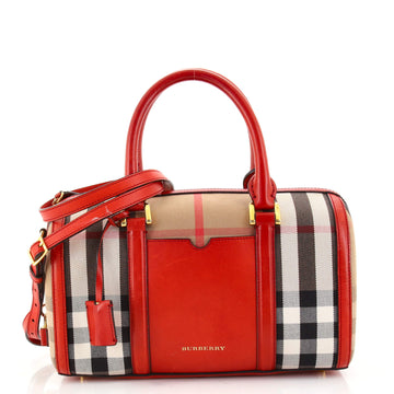 Burberry Alchester Convertible Satchel House Check and Leather Medium