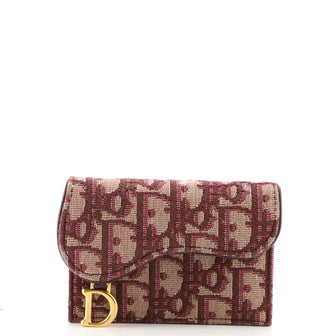 Christian Dior Saddle Card Case Oblique Canvas