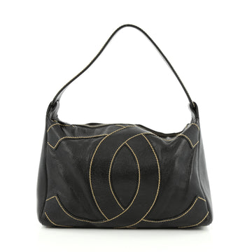 Chanel CC Stitch Shoulder Bag Caviar Medium Black