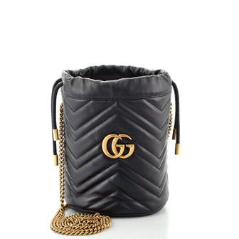 Gucci GG Marmont Bucket Bag Matelasse Leather Mini