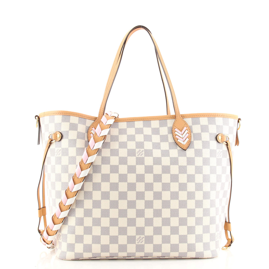 Louis Vuitton Neverfull NM Tote Damier with Braided Detail MM