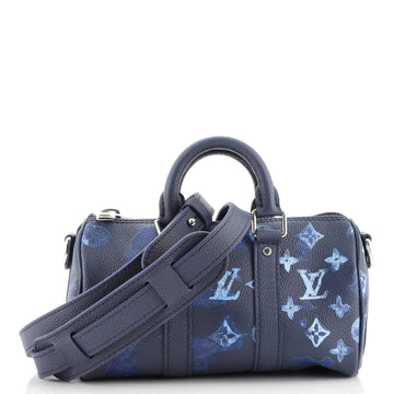 Louis Vuitton Keepall Bandouliere Bag Limited Edition Monogram Ink Watercolor Leather XS
