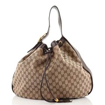 Gucci Interlocking Icon Drawstring Hobo GG Canvas Large