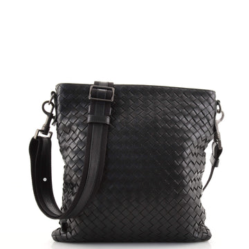 Bottega Veneta Flat Messenger Bag Intrecciato Nappa Small