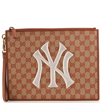 Gucci MLB Zip Pouch GG Canvas with Applique Medium