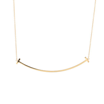 Tiffany & Co. T Smile Pendant Necklace 18K Rose Gold Large