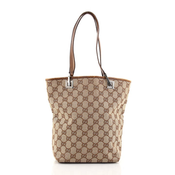 Gucci Vintage Bucket Shopping Tote GG Canvas Small
