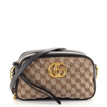 Gucci GG Marmont Shoulder Bag Diagonal Quilted GG Canvas Small