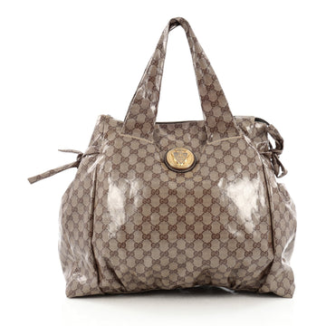 Gucci Hysteria Tote GG Coated Canvas Large Brown