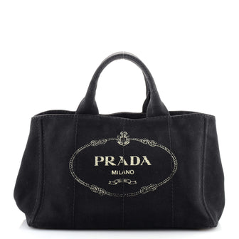 Prada Canapa Convertible Tote Canvas Medium