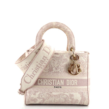 Christian Dior Lady D-Lite Bag Embroidered Canvas Medium
