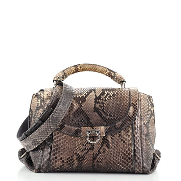 Salvatore Ferragamo Sofia Satchel Python Medium