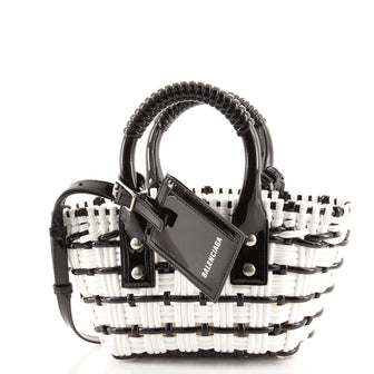 Balenciaga Bistro Panier Bag Woven Faux Leather XXS