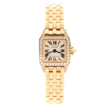 Cartier Santos Demoiselle Quartz Watch Rose Gold with Diamond Bezel 20