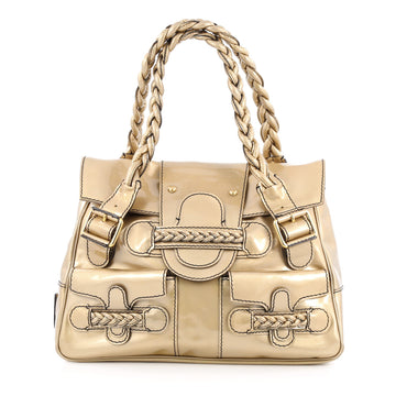 Valentino Histoire Satchel Patent gold