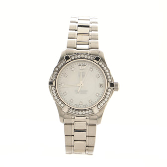 Tag Heuer Aquaracer 300M Quartz Watch Stainless Steel with Diamond Bezel and Markers and Mother of Pearl 32