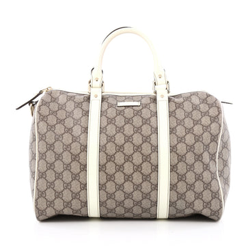 Gucci Joy Boston Bag GG Coated Canvas Medium Brown