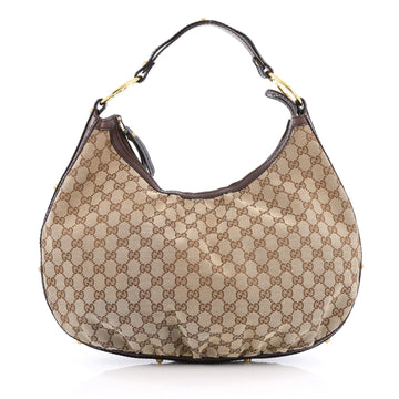 Gucci Interlocking Hobo GG Canvas Medium brown
