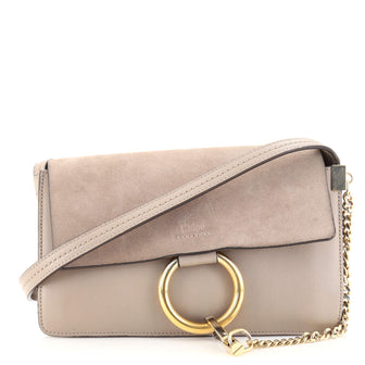 Chloe Faye Shoulder Bag Leather and Suede Small