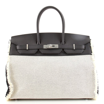 Hermes Fray Fray Birkin Bag Toile and Swift 35
