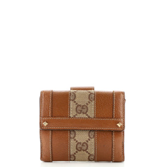 Gucci French Flap Wallet GG Coated Canvas and Leather Compact