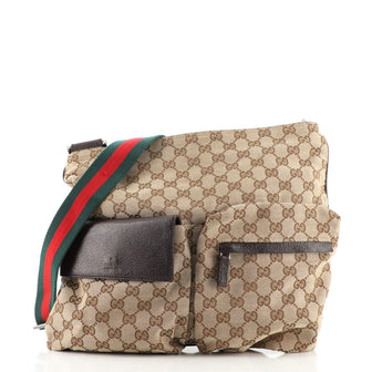 Gucci Double Pocket Web Messenger GG Canvas Medium