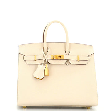 Hermes Birkin Sellier Bag Bicolor Epsom with Brushed Gold Hardware 25