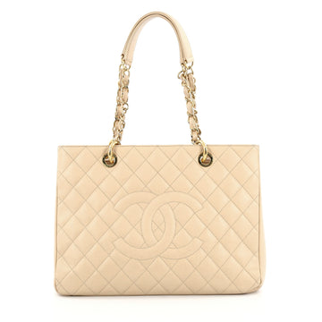 Chanel Grand Shopping Tote Quilted Caviar Neutral
