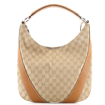 Gucci Vintage Zip Hobo GG Canvas with Leather Large