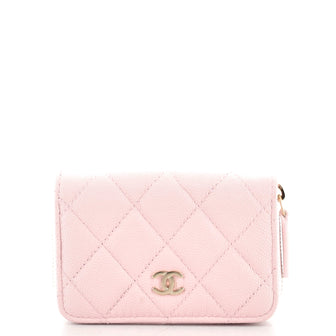 Chanel CC Zip Coin Purse Quilted Caviar Small